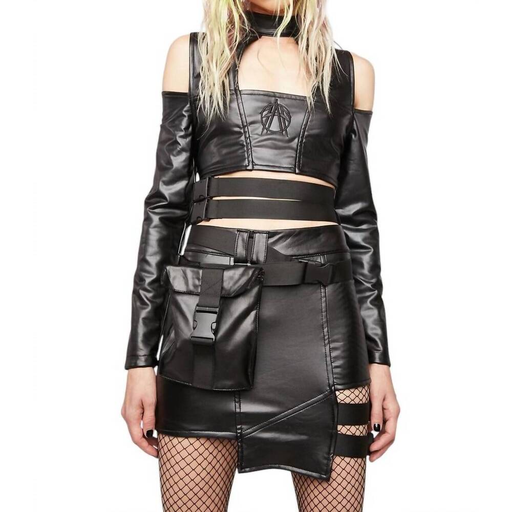 NEW FAN ALL FLAMES underworld skirt in black